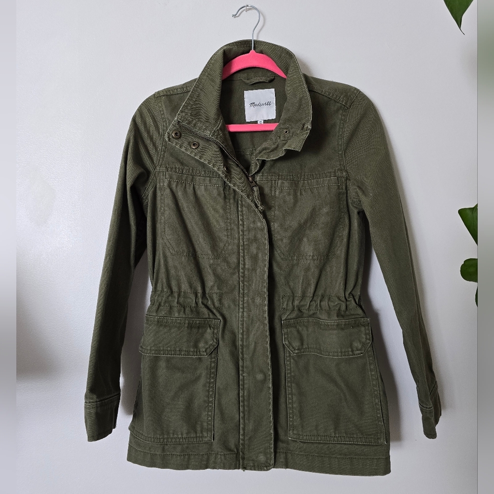 Madewell XS womens Green Cotton Military Jacket - Picture 1 of 6